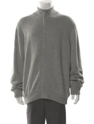 Pre-owned Ralph Lauren Cashmere Mock Neck Cardigan W/ Tags In Gray