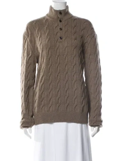 Pre-owned Ralph Lauren Cashmere Mock Neck Sweater In Gray