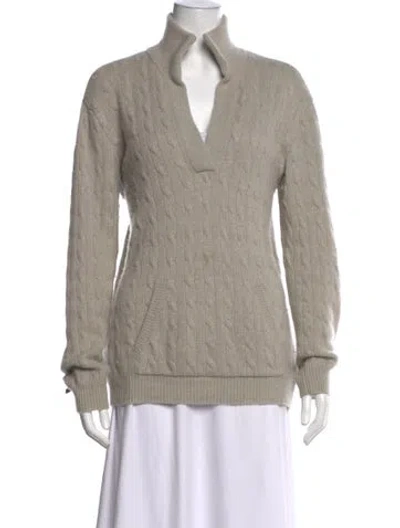 Pre-owned Ralph Lauren Cashmere Mock Neck Sweater In Neutrals