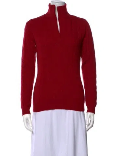 Pre-owned Ralph Lauren Cashmere Mock Neck Sweater W/ Tags In Red