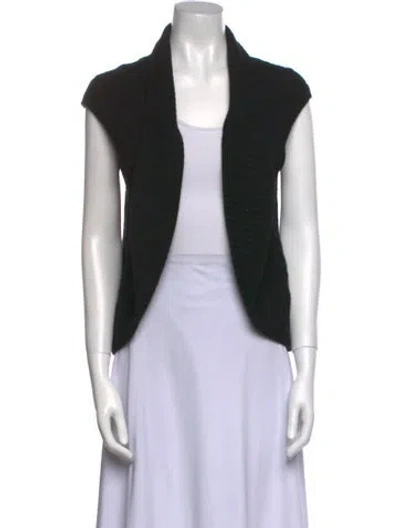 Pre-owned Ralph Lauren Cashmere Open Front Sweater In Black