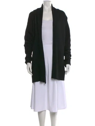 Pre-owned Ralph Lauren Cashmere Open Front Sweater In Black