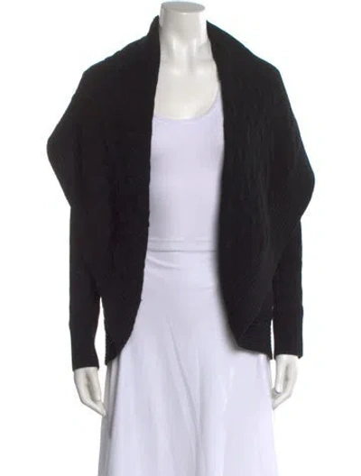 Pre-owned Ralph Lauren Cashmere Open Front Sweater In Black