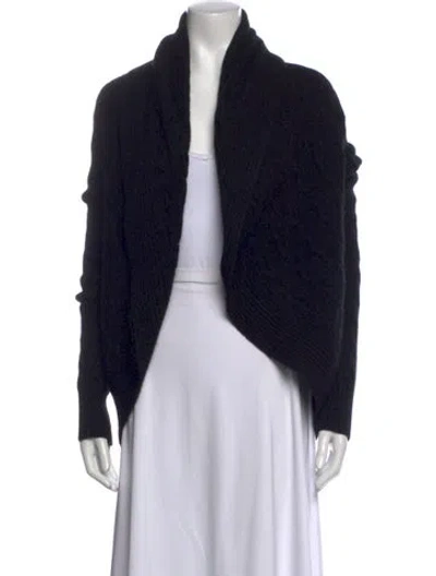 Pre-owned Ralph Lauren Cashmere Open Front Sweater In Black