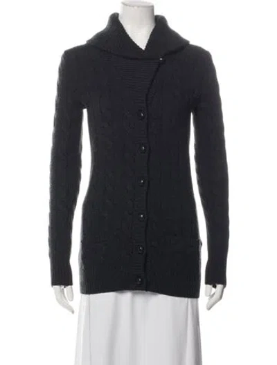 Pre-owned Ralph Lauren Cashmere Open Front Sweater In Black