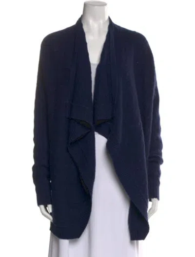 Pre-owned Ralph Lauren Cashmere Open Front Sweater In Blue