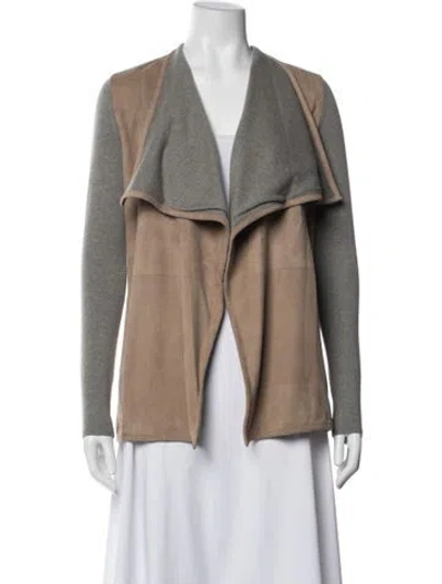 Pre-owned Ralph Lauren Cashmere Open Front Sweater In Grey/neutrals
