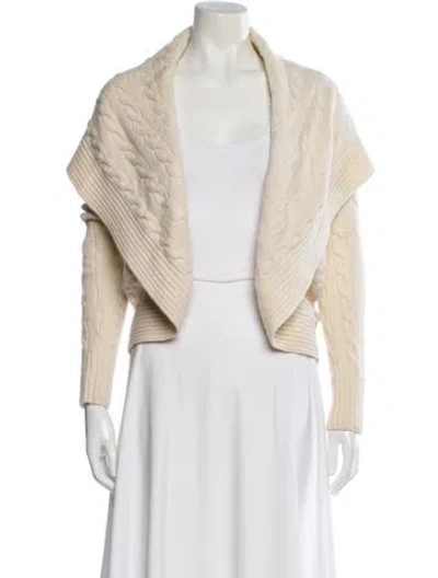 Pre-owned Ralph Lauren Cashmere Open Front Sweater In Neutral