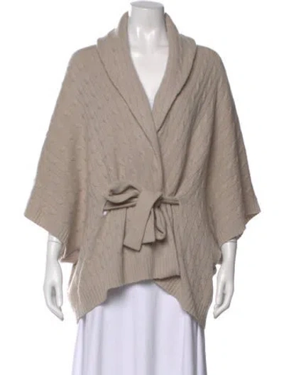 Pre-owned Ralph Lauren Cashmere Open Front Sweater In Neutral