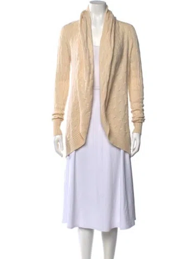 Pre-owned Ralph Lauren Cashmere Open Front Sweater In Neutral
