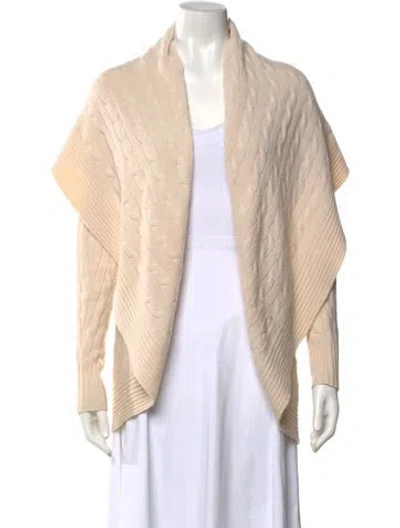 Pre-owned Ralph Lauren Cashmere Open Front Sweater In Neutral