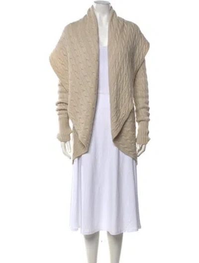 Pre-owned Ralph Lauren Cashmere Open Front Sweater In Neutrals