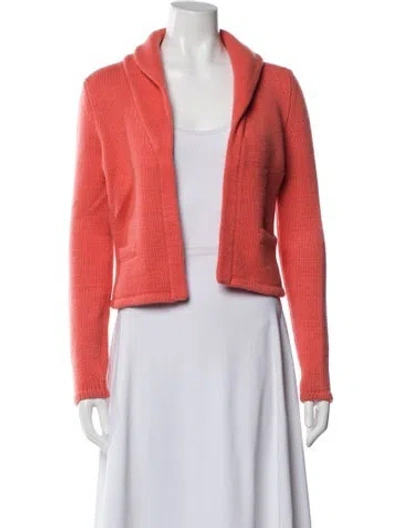 Pre-owned Ralph Lauren Cashmere Open Front Sweater In Orange