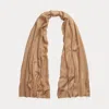 Polo Ralph Lauren Cable-knit Wool-cashmere Scarf In Light Camel