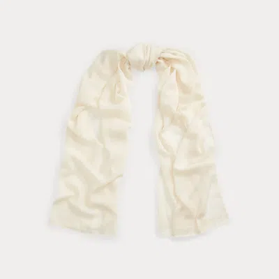Polo Ralph Lauren Cashmere Pashmina Scarf In White