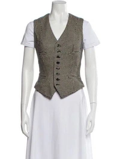 Pre-owned Ralph Lauren Cashmere Patterned Vest In Black