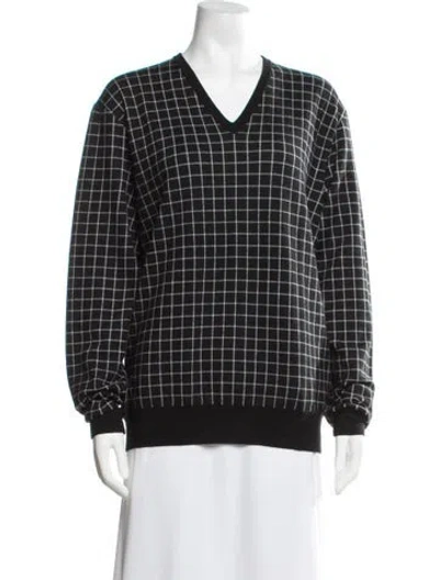 Pre-owned Ralph Lauren Cashmere Plaid Print Sweater In Black