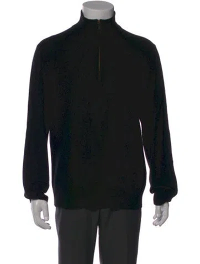 Pre-owned Ralph Lauren Cashmere Printed Cardigan In Black