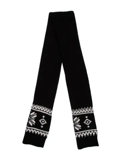 Pre-owned Ralph Lauren Cashmere Printed Scarf In Black
