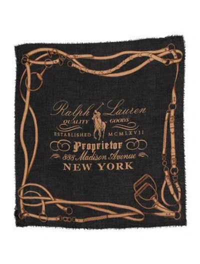 Pre-owned Ralph Lauren Cashmere Printed Scarf In Brown