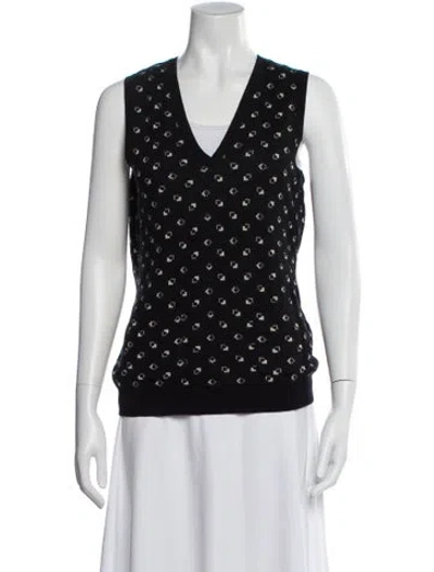 Pre-owned Ralph Lauren Cashmere Printed Sweater In Black