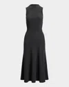 Ralph Lauren Cashmere Rib Sleeveless Midi Day Dress In Gray