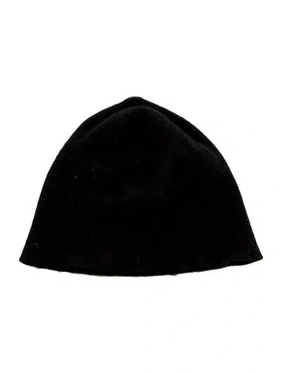 Pre-owned Ralph Lauren Cashmere Ribbed-knit Beanie In Black