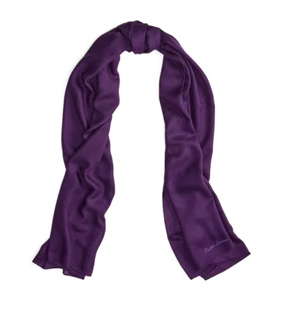 Ralph Lauren Cashmere Scarf In Purple