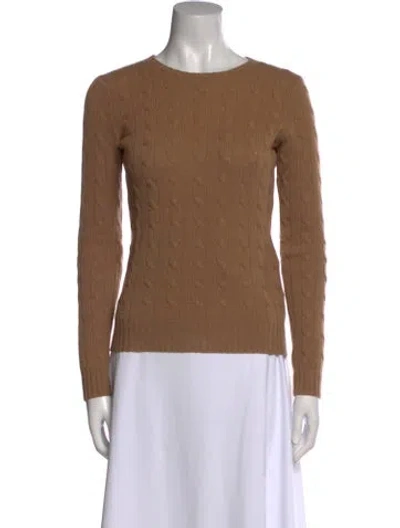 Pre-owned Ralph Lauren Cashmere Scoop Neck Sweater In Brown