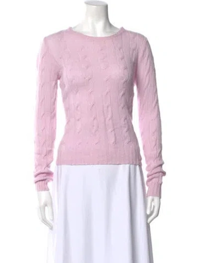 Pre-owned Ralph Lauren Cashmere Scoop Neck Sweater In Pink