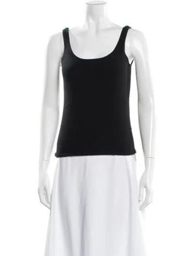 Pre-owned Ralph Lauren Cashmere Scoop Neck Top In Black