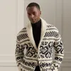 Ralph Lauren Shawl-collar Jacquard Cardigan In Neutral