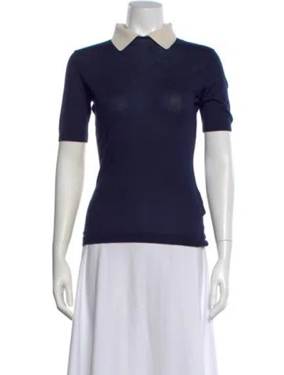 Pre-owned Ralph Lauren Cashmere Short Sleeve Polo In Blue