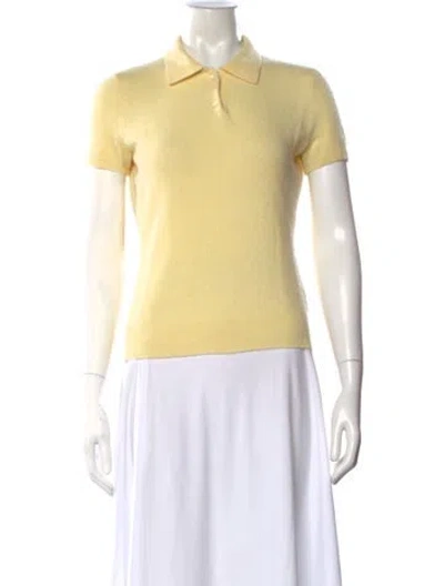 Pre-owned Ralph Lauren Cashmere Short Sleeve Polo In Yellow
