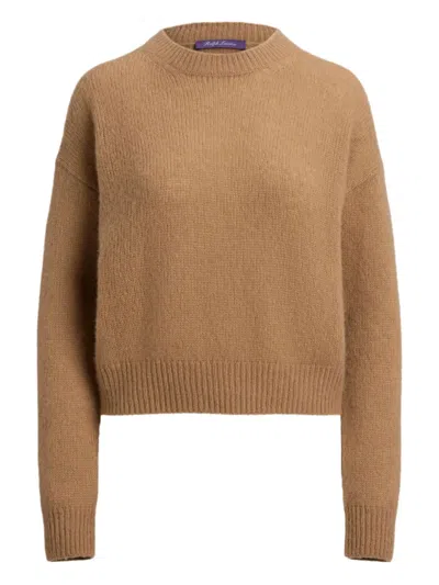 Ralph Lauren Cashmere-silk Long-sleeve Pullover In Brown