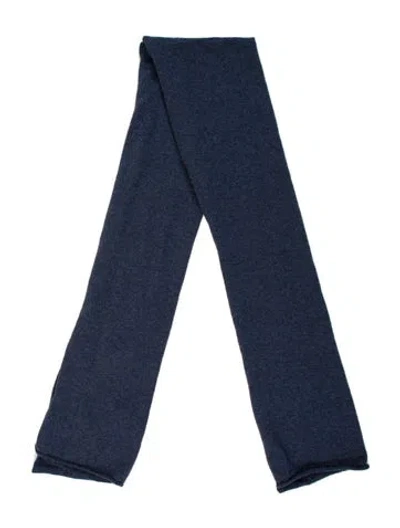 Pre-owned Ralph Lauren Cashmere Striped Scarf W/ Tags In Blue