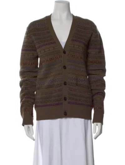 Pre-owned Ralph Lauren Cashmere Striped Sweater In Brown