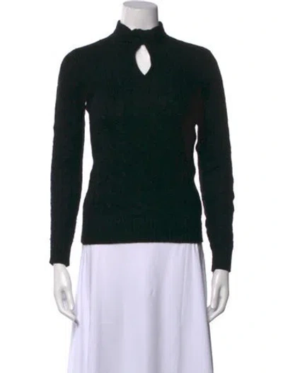 Pre-owned Ralph Lauren Cashmere Tie Neck Sweater In Black