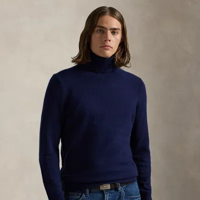 Ralph Lauren Cashmere Turtleneck Sweater In Blue