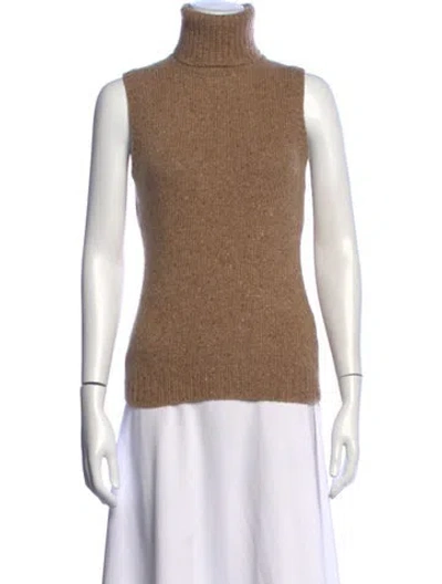 Pre-owned Ralph Lauren Cashmere Turtleneck Sweater In Brown
