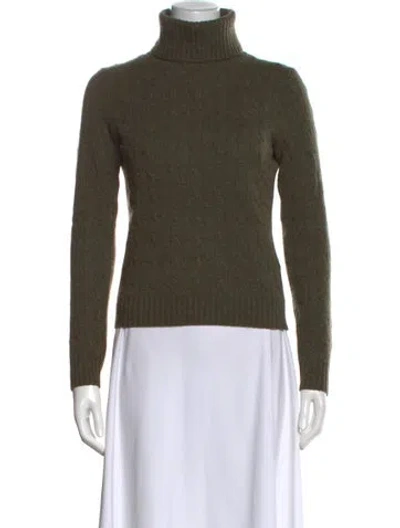 Pre-owned Ralph Lauren Cashmere Turtleneck Sweater In Green