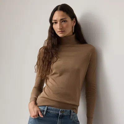 Ralph Lauren Cashmere Turtleneck Sweater In Lux Camel In Brown