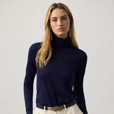Ralph Lauren Cashmere Turtleneck Sweater In Lux Navy In Blue