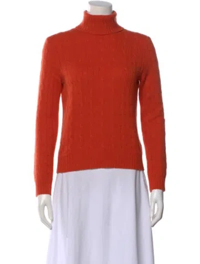 Pre-owned Ralph Lauren Cashmere Turtleneck Sweater In Orange