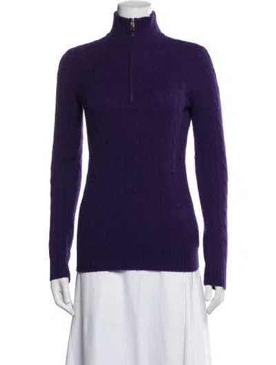 Pre-owned Ralph Lauren Cashmere Turtleneck Sweater In Purple