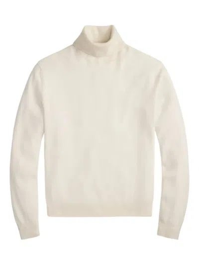Ralph Lauren Cashmere Turtleneck Sweater In White
