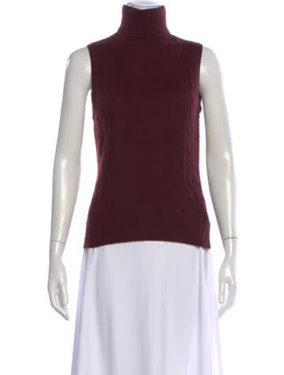 Pre-owned Ralph Lauren Cashmere Turtleneck Top In Burgundy