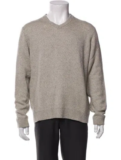 Pre-owned Ralph Lauren Cashmere V-neck Pullover In Green