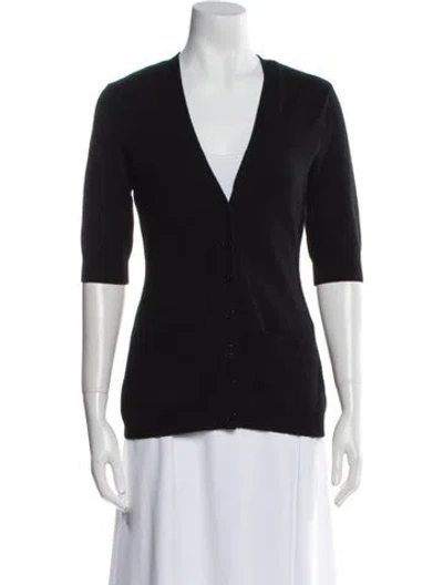 Pre-owned Ralph Lauren Cashmere V-neck Sweater In Black