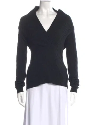 Pre-owned Ralph Lauren Cashmere V-neck Sweater In Black